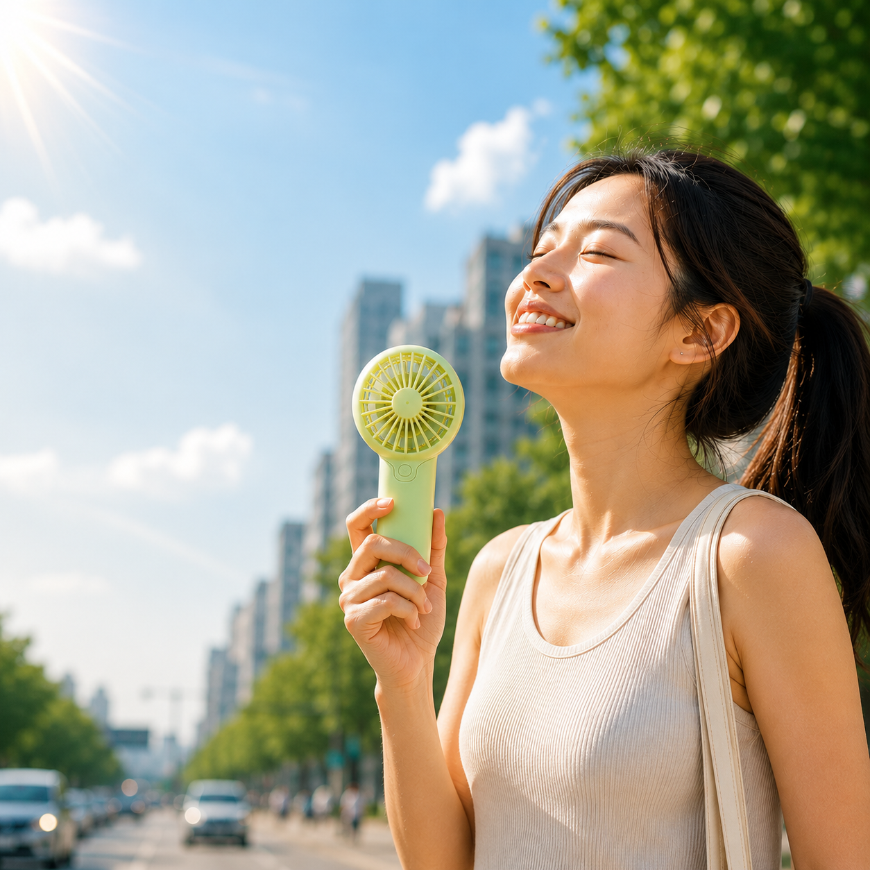 Compact Handheld Fan - Portable, Battery-Powered Personal Cooling Device  ( Seasonal Product )