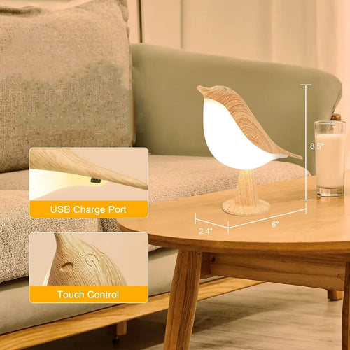 Art Deco Bird Night Lamp – Touch Sensor Ambient Lighting