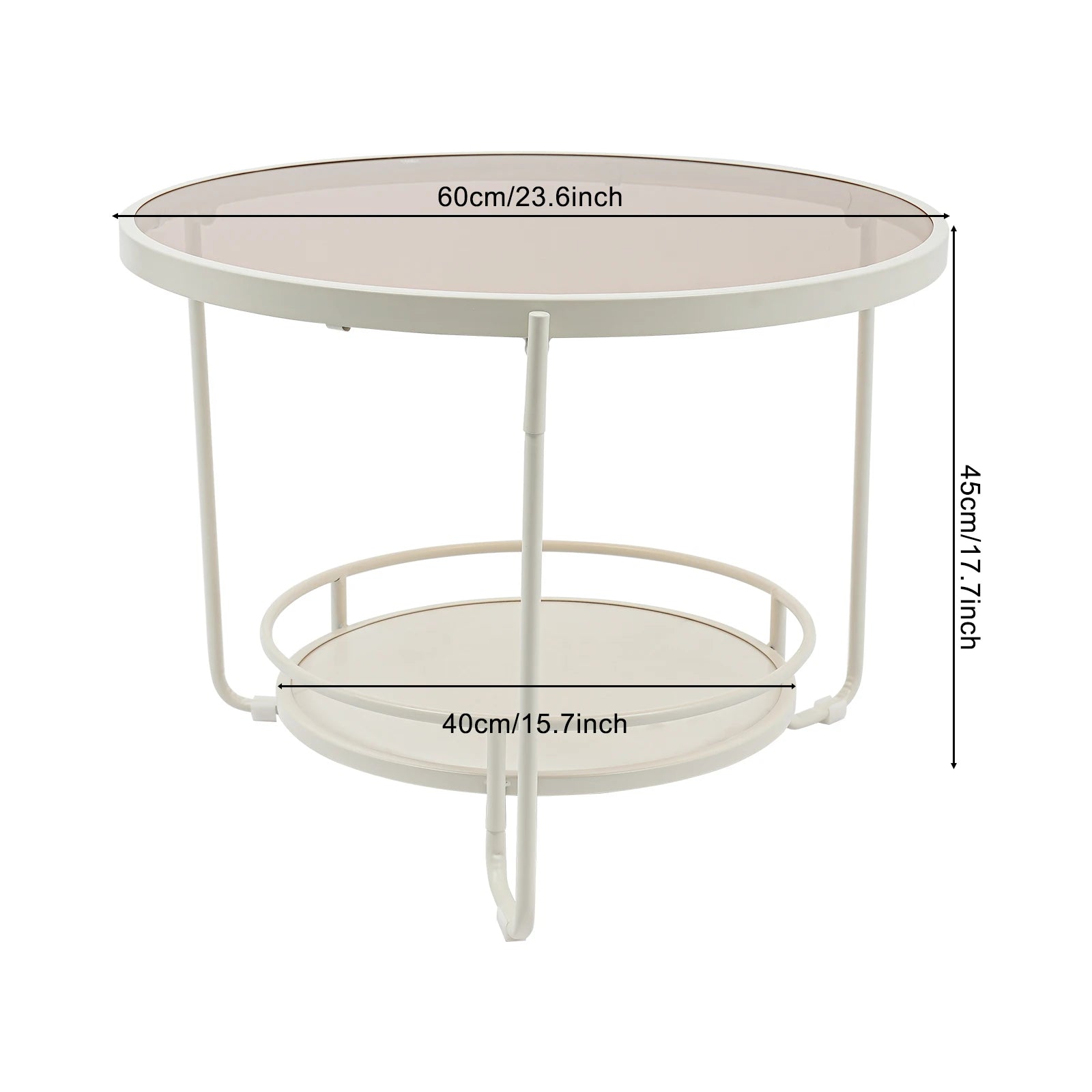 Double Shelf Round End Table