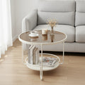 Double Shelf Round End Table