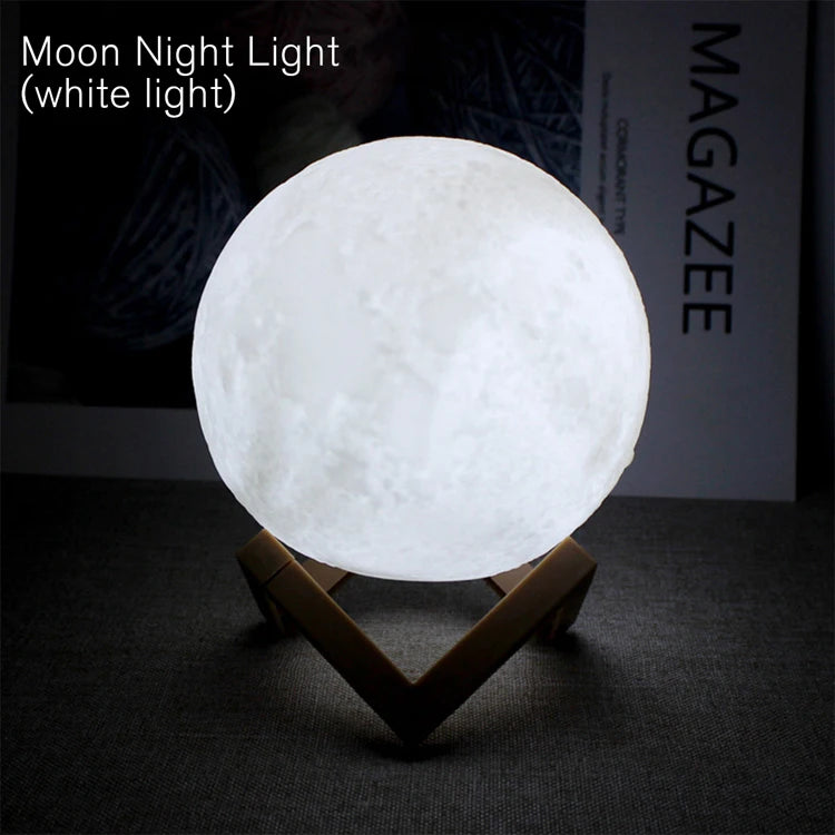 3D Moon Night Light – Ambient LED Bedroom Decor